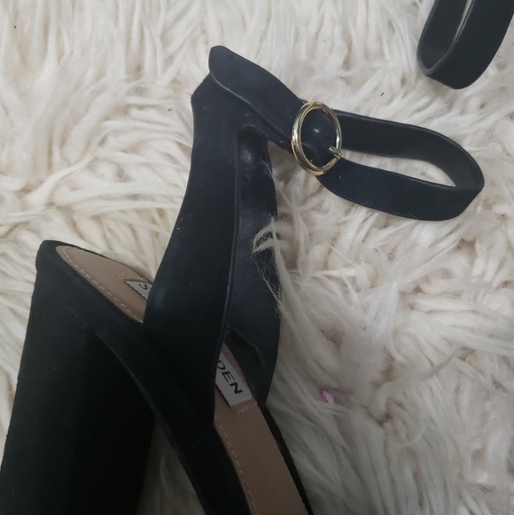 Steve Madden Black Suede Platform Heels 6.5 - Picture 6 of 6